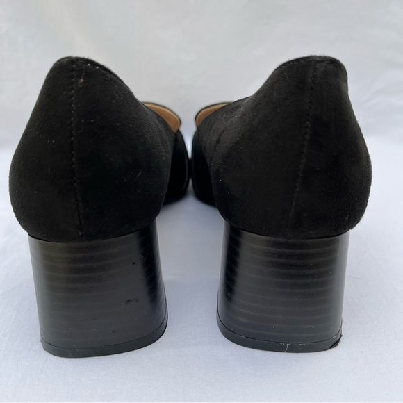 Kelly & Katie Black Microsuede Heel Loafer Tassel Shoes SIZE 6M. NWOT - Picture 3 of 12